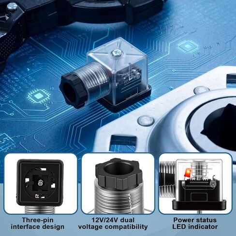 Tellegloww 6 قطع Din 43650 النوع A 3 Prong الملف اللولبي موصل التوصيل متوافق مع 12 فولت و24 فولت مع ضوء مؤشر LED أحمر لملفات صمام الملف اللولبي in Kuwait
