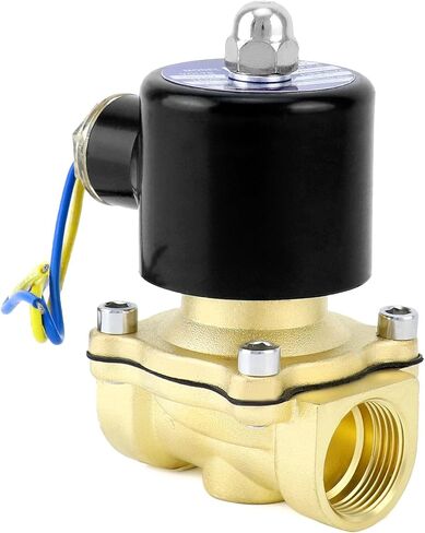 QWORK 12VDC 3/4" Brass Solenoid Valve with Seals - Normally Closed, Fast Response, for Air/Fuel Control in Kuwait