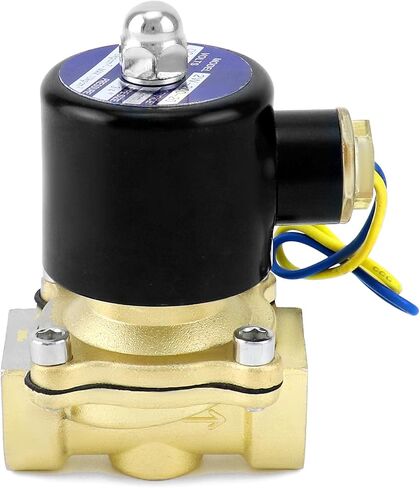 QWORK 12VDC 3/4" Brass Solenoid Valve with Seals - Normally Closed, Fast Response, for Air/Fuel Control in Kuwait
