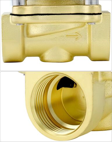 QWORK 12VDC 3/4" Brass Solenoid Valve with Seals - Normally Closed, Fast Response, for Air/Fuel Control in Kuwait