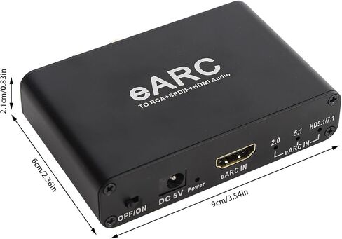 EBTOOLS EARC ARC Sound Extractor, HD Multimedia Interface Optical 3.5mm Output, HD Multimedia ARC Adapter for HDTV Speaker Amplifier in Kuwait