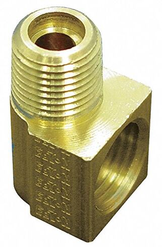 Eaton Weatherhead 402X4 نحاس CA360 تركيب نحاسي متوهج مقلوب، كوع 90 درجة، 1/8 بوصة NPT ذكر × 1/4 بوصة أنبوب OD in Kuwait