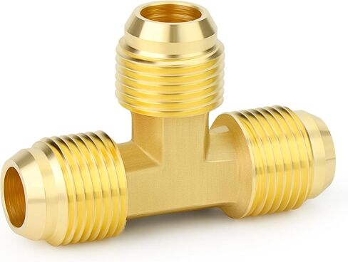 GASHER 2 قطعة نحاس 3 طرق، محول أنابيب مضيئة، 3/8 بوصة × 3/8 بوصة × 3/8 بوصة تركيبات أنابيب مضيئة للرجال in Kuwait