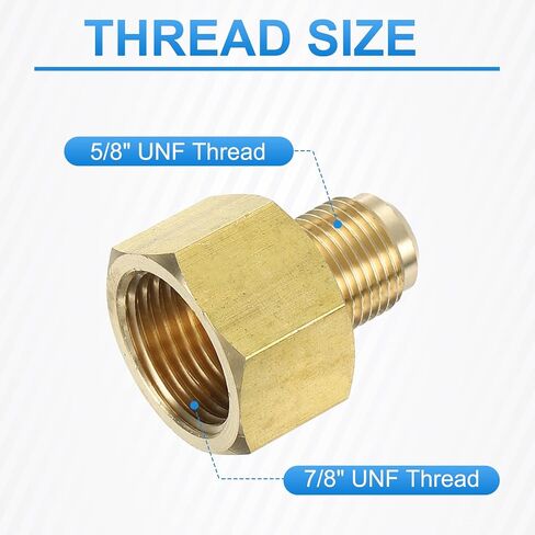 Brass Flare Tube Fitting Coupling Gas Adapter, 3/8" Male Flare x 5/8 Inch Female SAE Thread Pipe Connector Fit for air Conditioning HVAC Automotive Grills (Gold) in Kuwait