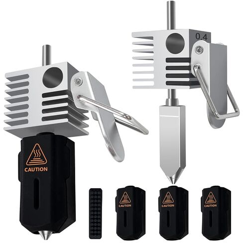 tzdaDeve 2PK 0.4 مم SPARKX i7 Hotend Hot End جميع المعادن المتكاملة رأس الطباعة الصلب المقوى فوهة سخان بالوعة الطارد مع غطاء سيليكون 2PK أجزاء فرشاة فوهة 1PK لطابعة Creality SPARKX i7 ثلاثية الأبعاد in Kuwait