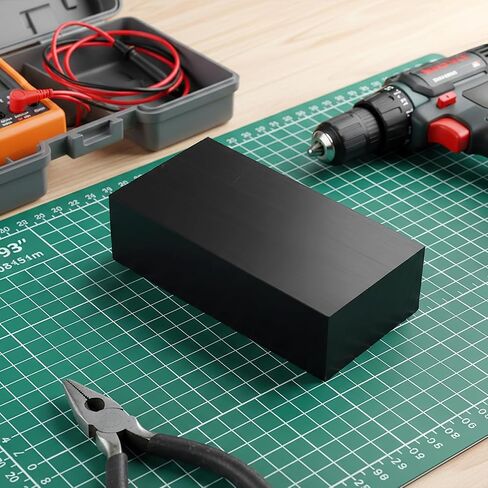 Hiceeden 4 Pcs 2 Inch Thick HDPE Blocks, 3" x 6" Solid Plastic Sheet High Density Polyethylene Board, Hard Plastic Thick Sheet for DIY Projects, Machining, Home Improvement, Black in Kuwait