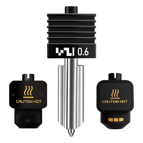 3 قطع من فوهة Hotend المدمجة من الفولاذ المقوى 0.4 مم متوافقة مع Bambu Lab X2D P2S H2S H2D، رأس طباعة سريع التبديل معدني بالكامل، طباعة تفاصيل عالية الدقة، تتضمن 6 جوارب من السيليكون in Kuwait
