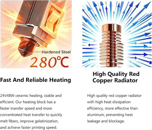 قطعتان مطورتان من السيراميك AD5M Hotend 0.4 مم للطابعة ثلاثية الأبعاد FLASHFORGE Adventurer 5M/Adventurer 5M Pro، طقم رأس الطباعة الطارد مع خرطوشة سخان الحرارة وثرمستور وفوهة فولاذية صلبة 0.4 مم in Kuwait