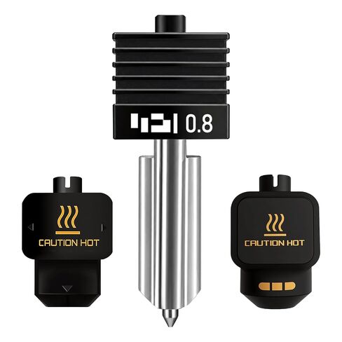 3 قطع من فوهة Hotend المدمجة من الفولاذ المقوى 0.4 مم متوافقة مع Bambu Lab X2D P2S H2S H2D، رأس طباعة سريع التبديل معدني بالكامل، طباعة تفاصيل عالية الدقة، تتضمن 6 جوارب من السيليكون in Kuwait