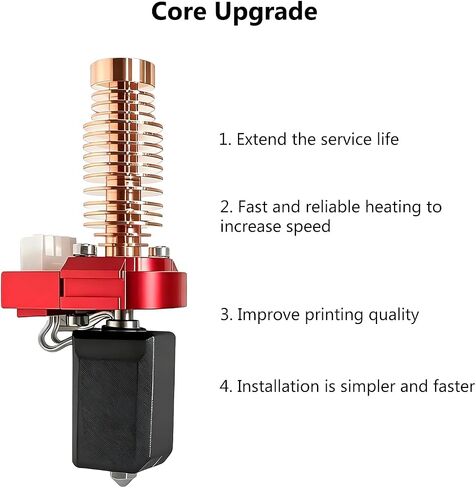 قطعتان مطورتان من السيراميك AD5M Hotend 0.4 مم للطابعة ثلاثية الأبعاد FLASHFORGE Adventurer 5M/Adventurer 5M Pro، طقم رأس الطباعة الطارد مع خرطوشة سخان الحرارة وثرمستور وفوهة فولاذية صلبة 0.4 مم in Kuwait