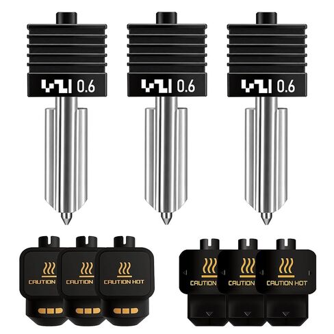 3 قطع من فوهة Hotend المدمجة من الفولاذ المقوى 0.4 مم متوافقة مع Bambu Lab X2D P2S H2S H2D، رأس طباعة سريع التبديل معدني بالكامل، طباعة تفاصيل عالية الدقة، تتضمن 6 جوارب من السيليكون in Kuwait