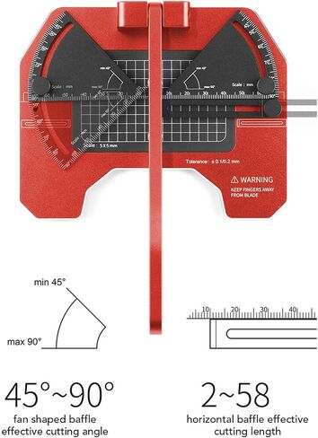 Diydeg Mitre Cutter، محطة قطع زاوية قابلة للتعديل 45-90 لصنع النماذج، قاطع قولبة احترافي من سبائك الألومنيوم بعرض قطع 38 مم، طول 2-58 مم in Kuwait
