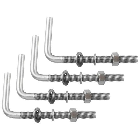 TAODAN 4PCS L-Shaped Anchor Bolt Set M10x150 Stainless Steel 7-Shaped Screws Heavy Duty Concrete and Wood Anchoring Bolts in Kuwait