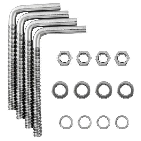 TAODAN 4PCS L-Shaped Anchor Bolt Set M10x150 Stainless Steel 7-Shaped Screws Heavy Duty Concrete and Wood Anchoring Bolts in Kuwait