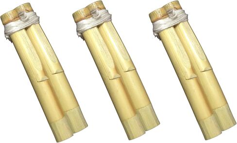 Handmade 1 Pair Traditional Bamboo Mijwiz Flute - Professional Double Reed Arabic Folk Wind Instrument, Authentic Middle Eastern Double Pipe Musical Instrument for Musicians and Collectors in Kuwait