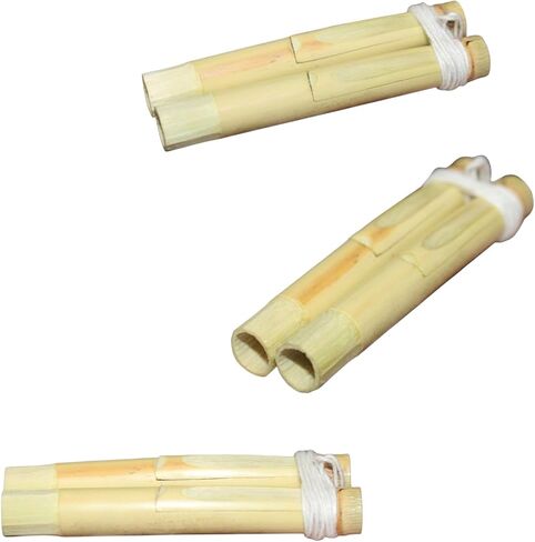 Handmade 1 Pair Traditional Bamboo Mijwiz Flute - Professional Double Reed Arabic Folk Wind Instrument, Authentic Middle Eastern Double Pipe Musical Instrument for Musicians and Collectors in Kuwait