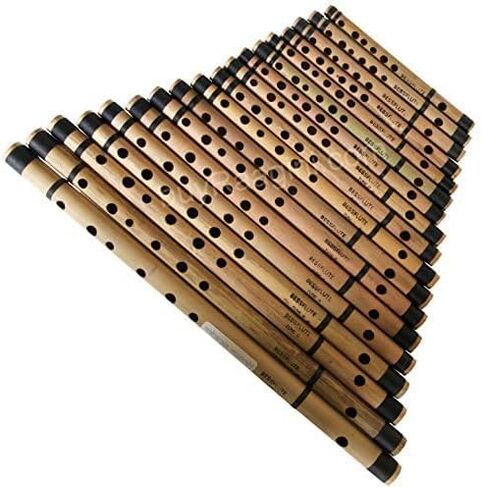 MAHARAJA Bamboo Bansuri Set of 18 Pcs Indian Basic Flute - ABE in Kuwait