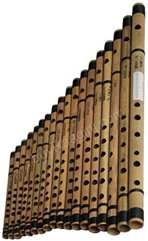 MAHARAJA Bamboo Bansuri Set of 18 Pcs Indian Basic Flute - ABE in Kuwait