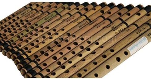 MAHARAJA Bamboo Bansuri Set of 18 Pcs Indian Basic Flute - ABE in Kuwait
