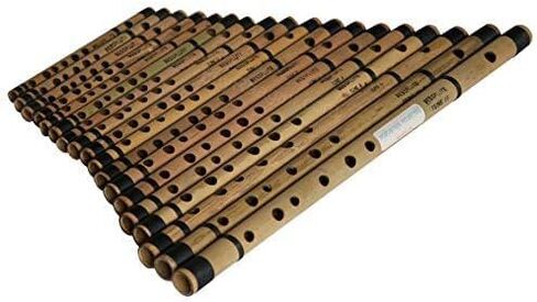 MAHARAJA Bamboo Bansuri Set of 18 Pcs Indian Basic Flute - ABE in Kuwait