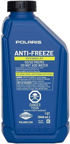 Polaris antifreze Soolant 50/50 Premix LifeDed Life for Snowmobile Off Road Road Road Aluminium Systems ، متوافقة مع محرك 2 و 4 Stroke ، يغلي وتجميد الحماية ، 1 Quart - Part 2880514 in Kuwait