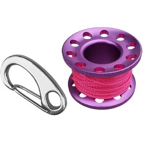 Scuba Diving Finger Reel Diving Guide Finger Spool Wreck Reel with Brass Clip Double End Swivel Anti-Tangle Wear Resistant Spool Suitable for Cave, Black in Kuwait