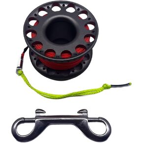 Scuba Diving Reel Featuring Double Ended Bolt Snap Clip Lightweight Aluminum Body High Visibility Line Compact Structure Suitable for, Gray Reel in Kuwait