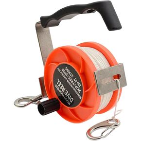 Diving Reel with Ergonomic Large Adjustable Handle Multipurpose Diving Supplies Scuba Dives Reeling Smooth Rotation Sturdy Pp Stainless, Black 290FT in Kuwait