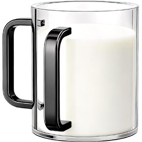 Acrylic Washing Cup, 5 x 4 in Netilat Yadayim Cup with Dual Black Handles, Sturdy and Easy to Pour for Ritual Ablution, Thoughtful Gift in Kuwait