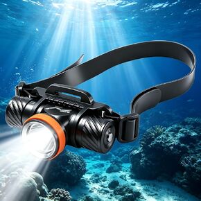 WINDFIRE Dive Light, Scuba Diving Headlamp Rechargeable, Underwater Flashlight Headlight with 5 Modes, IPX8 Waterproof, Super Bright 1200 Lumen Diving Flashlight for Caving, Snorkeling in Kuwait