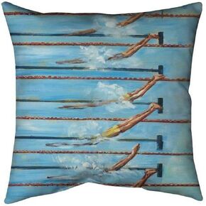16 x 16 in. Olympic Swimmers-Double Sided Print Indoor Pillow Cover in Kuwait