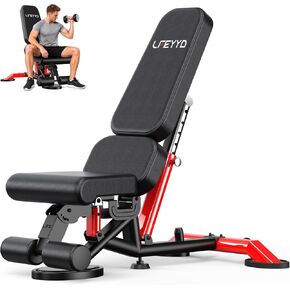 Adjustable Weight Bench for Home Gym, Strength Training Adjustable Workout Benches for Full Body, 1800Lbs Capacity Bench Press for 7 Back & 3 Seat Positions, Flat/Incline/Decline Bench in Kuwait