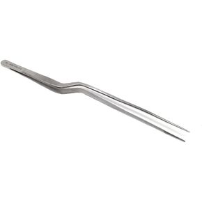 Precision Long Slim Tweezers with Very Fine Serrated Tips Stainless Steel Lab Forceps (Bayonet Handle - 12") in Kuwait