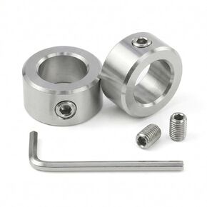 304 Stainless Steel Shaft Collars with Set Screws & Hex Key, 2 Pack, 5-25mm Inner Diameter (Bore Size), CNC Machined Precision Locking Collars for Automation, Machinery, 3D Printer, DIY Projects in Kuwait