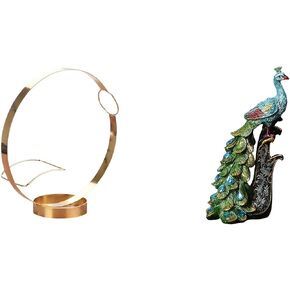 Bottle Holder Artistic Iron Stand Rack Resin Peacock Statue Shelf Decorative Figurine Unique Material Suitable for Dining in Kuwait