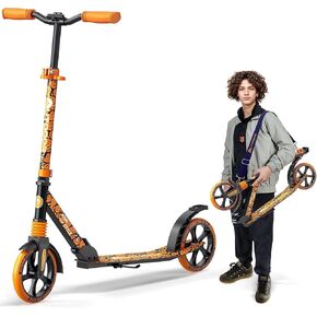 Outdoor Cruiser Kick Scooter for Ages 6+, for Kids, Teens, and Adults, Max Load 250 LBS, Foldable, 8-inch Wheels for Kids and Adults, Dual Suspension, 3 Adjustable Levels, Child Safety Approved, Aqua in Saudi Arabia
