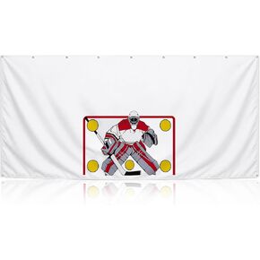 Hockey Shooting Tarp 7 x 16ft with Goal Target – Heavy Duty Vinyl Shot Trainer for Slap & Wrist Shot Practice, Indoor & Outdoor Hockey Shooting Aid, Protect Walls & Improve Accuracy in Kuwait