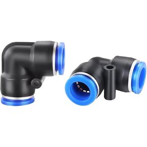 Pneumatic Quick Fitting PV 90 Degree Elbow Plastic 4mm 6mm 8mm 10mm Air Parts Pipe Push In Water Connector 2 Way 100Pcs(Pv-8) in Kuwait