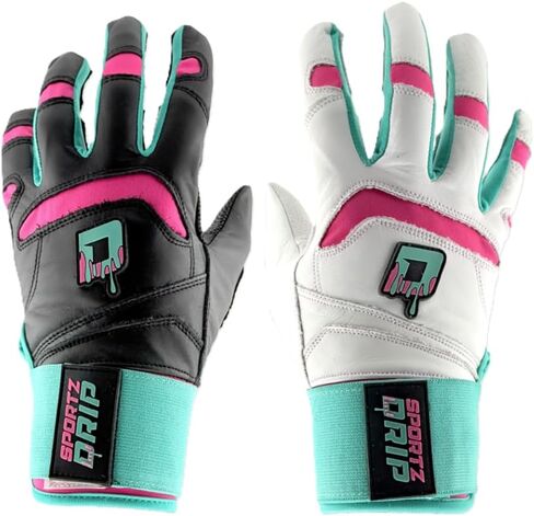 Bash Clash Batting Gloves (White/Black) - Genuine Leather Gloves for Baseball & Softball Players - Unisex-Youth, Unisex-Adults in Saudi Arabia