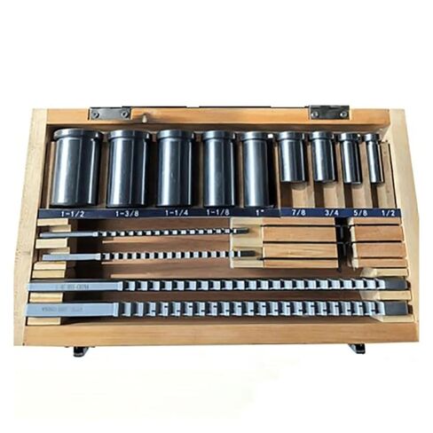 18pcs CNC Keyway Broache Bushing Shim Set 1/2-1-1/2 Broach Bushing Shim Set Inch Sized High Speed Steel Cutting Tool Precision Engineering in Kuwait