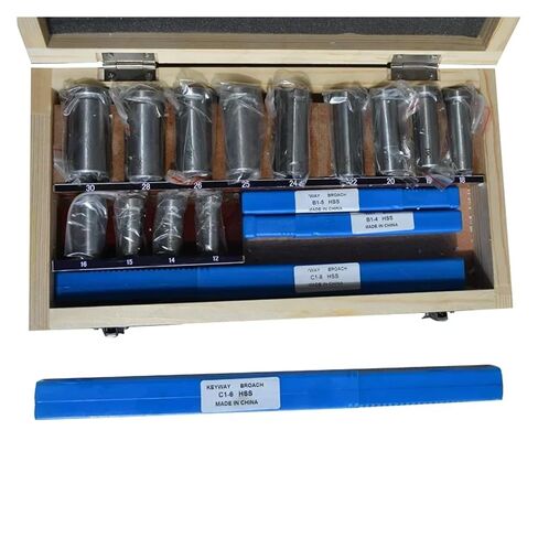 22 قطعة Keyway Broach مجموعة عالية السرعة الصلب Keyway أداة قطع الآلة مع الرقائق متري الحجم 12-30 للهندسة الدقيقة لآلة CNC in Kuwait