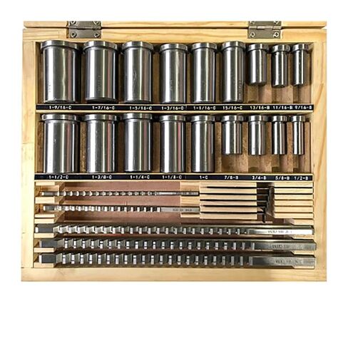 30pcs Keyway Broach Set, Inch Sized 5pcs Broaches 1/2''-1-1/2'' 18pcs Bushings and 7pcs Shims for CNC Machine Precision Engineering in Kuwait