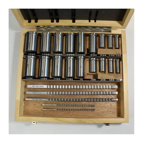 30pcs Keyway Broach Set, Inch Sized 5pcs Broaches 1/2''-1-1/2'' 18pcs Bushings and 7pcs Shims for CNC Machine Precision Engineering in Kuwait