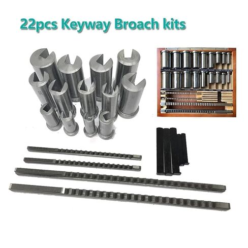 22 قطعة مجموعة Keyway Broach 4 مللي متر 5 مللي متر 6 مللي متر 8 مللي متر نوع الدفع و 13 قطعة شجيرات و 5 قطعة رقائق للهندسة الدقيقة لتصنيع المعادن باستخدام الحاسب الآلي in Kuwait
