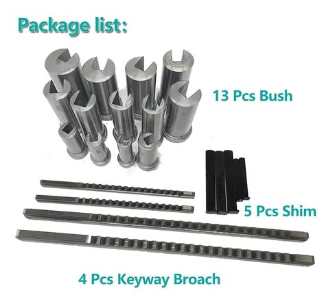 22 قطعة مجموعة Keyway Broach 4 مللي متر 5 مللي متر 6 مللي متر 8 مللي متر نوع الدفع و 13 قطعة شجيرات و 5 قطعة رقائق للهندسة الدقيقة لتصنيع المعادن باستخدام الحاسب الآلي in Kuwait