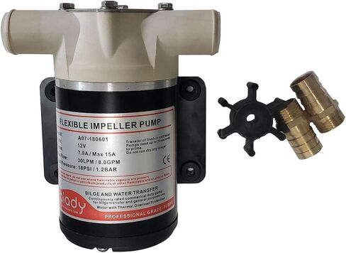 Flexible 12V 8 GPM 30 LPM Self Priming Centrifugal Impeller Pump Boat RV in Kuwait