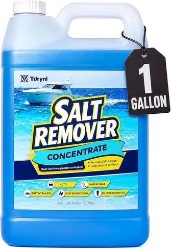1 Gallon Salt Remover Concentrate, Marine Salt Wash & Engine Flush, Road Salt Cleaner & Corrosion Protection for Boats, Outboard Motors, Trailers, Jet Skis, RVs, ATVs, Cars & Fishing Gear | Salt Remover in Kuwait