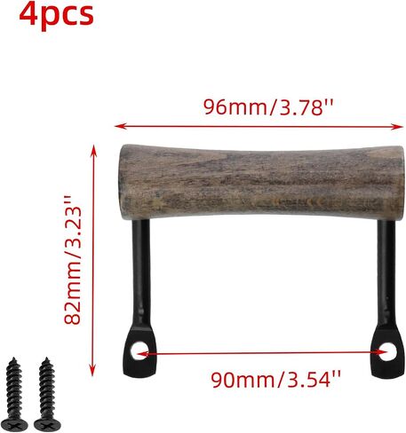 Crapyt Hardware Handle Pull for Trays, Wooden Serving Tray Handles with Screws, Chopping Boards and Wooden Boxes, Cutting Board, 4 Pcs Brown 3.23" × 3.78" in Kuwait