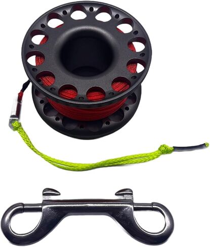 Scuba Diving Reel Portable Finger Spool with Aluminum Alloy Material Easily Identifiable Line Double Ended Bolt Clip Compact Size Suitable, Pink Reel in Kuwait