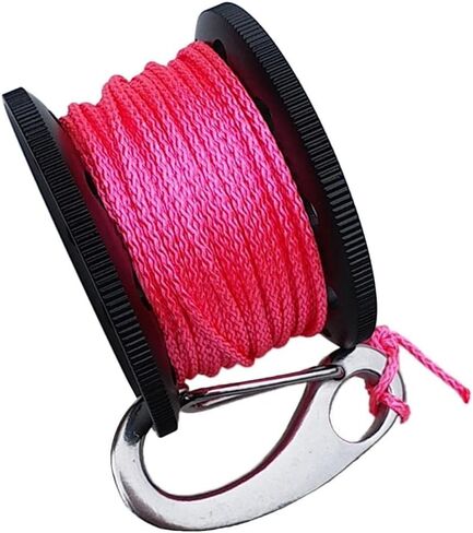 Scuba Diving Finger Reel Diving Guide Finger Spool Wreck Reel with Brass Clip Double End Swivel Anti-Tangle Wear Resistant Spool Suitable for Cave, Black in Saudi Arabia